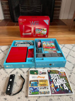 Nintendo Wii Red System 25th Anniversary Complete Set With Box And Ext