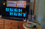 Top Loader Nintendo NES Console complete with games Burger time Mario