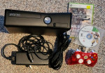 Black XBOX 360 console complete and ready to play.