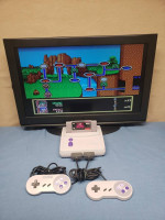 Original Super Nintendo Jr System Complete w/Joe & Mac Game