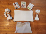 Nintendo Wii Fit Balance Board Bundle Board 3 Games Dumbbell Weights