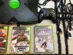 ORIGINAL MICROSOFT XBOX BLACK CONSOLE CONTROLLER AND 3 GAMES