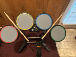 Xbox 360 Rock Band Drum Set with Foot Pedal Kick 822149 Wired With Stand 1306