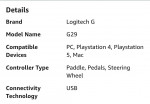 Logitech G29 Driving Force Racing Wheel and Floor Pedals
