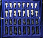 Handmade Black and White Marble Chess Game Set – 15 inch