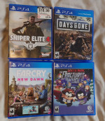 4x PS4 games - Sniper Elite, Days Gone, Farcry, South Park