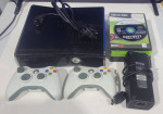 Microsoft XBOX 360 S Slim 250GB 1439 Console Bundle Controllers Cables
