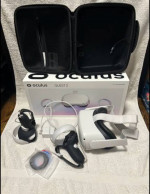 Meta Oculus Quest 2 128GB with Case, Hand Grips and Replacement Silicone Eye Pro