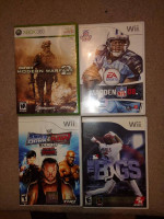 4 Nintendo WII Video Games + X Box 360