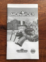 1992 SEGA GENESIS "MONOPOLY" GAME BOX & MANUAL