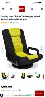 360 Degree Gaming Chair w/ Armrest & Adjustable Backrest (NEW)
