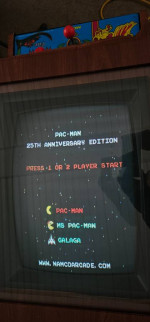 Pac Man 25th Anniversary Cocktail Table. Plays Pac Man, Ms. Pac Man an