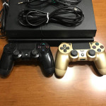 PS4 (500 GB) w/2 Controllers (Gold & Black) & 7 Games