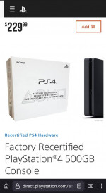 PS4 500gb Console (factory recertified)