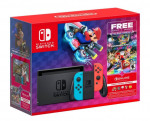 Nintendo Switch Neon Blue/Red Mario Cart 8 Deluxe BUNDLE