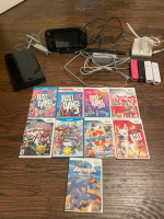Wii U gaming console with extras including 9 games