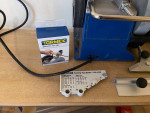 Tormek T4 with Knife (Small, Reg, Large), Axe, & Scissor Jigs.
