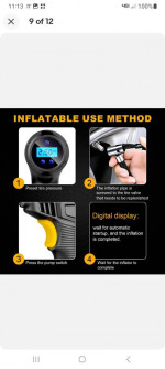 120W Car Air Pump Wireless Tire Inflator Pump Portable Compressor