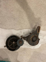 Vintage hand cranked bench grinder