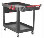 New Rubbermaid Black Adaptable Heavy Duty Medium Two Shelf Utility Cart