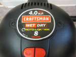 Excellent Condition,9 Gallon,4.0 Peak HP Wet/Dry Craftsman Vacuum