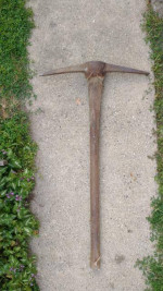 Grandpa's  pick axe-36" wooden handle-Milwaukee Road railroad