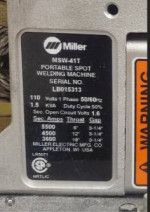 Miller MSW-41T Spot Welder & LB-02 Timer Machine