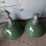 20" Benjamin pendant lights green porcelain working $80 ea
