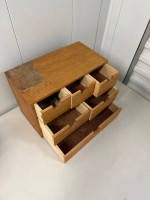 Solid Wood 6 Drawer Woodshop Organizer w/ Sanding Drums