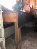 Workbench Heavy Wood W/Formed Steel Plate Cover for Hammering!