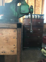 Workbench Heavy Wood W/Formed Steel Plate Cover for Hammering!