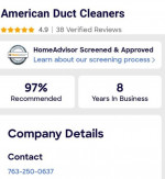 Air Duct Cleaning $299 Chimney sweep $199