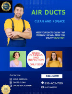 $99 Air duct cleaning special ! No more mold! Breath healthier !