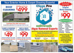$49 Carpet Cleaning - $99 Exterior Home Cleaning
