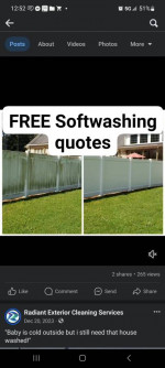 Exterior house cleaning/ pressure wash, fence staining services.