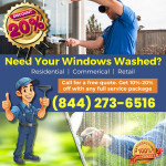 π 10-20% Off Window Washing & Window Cleaning Full-Package Jobs! π