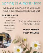 Cleaning Services for homes,small businesses and new constructed homes