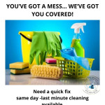 LAST MINUTE CLEANING 🧽 SAME DAY 🧹 DEEP CLEANING 🧼 BASIC CLEANING 📲