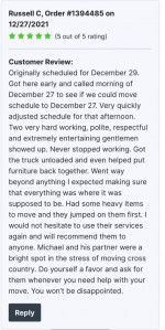 RELIABLE & INSURED MOVING LABOR- $35/HR PER MOVER SPECIAL