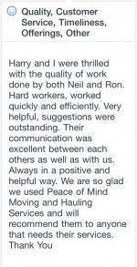 Peace of Mind Moving & Hauling Services • 719-445-9437