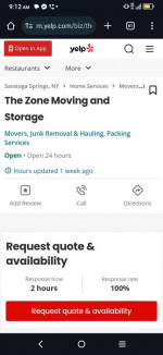 The zone moving storage LLC fully insured 15% off all service(free