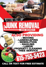 $75 Junk Removal!Cleanouts! Delivery!Labor! Moving! starting at $75