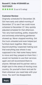 RELIABLE & INSURED MOVING LABOR- $35/HR PER MOVER SPECIAL