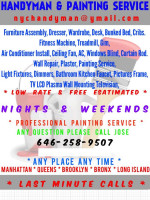HANDYMAN + TV WALL MOUNTING + FURNITURE ASSEMBLY + PAINTER + DOOR LOCK