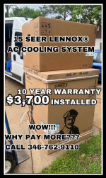 18 SEER LENNOX CONDENSER, FURNACE & COIL $6400 SPECIAL INSTALLED!