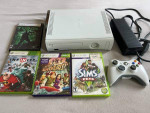 MICROSOFT XBOX 360 WHITE CONSOLE, CONTROLLER & 4 GAMES
