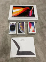 Boxes only, MacBook 16”, iPhones and Magic Keyboard