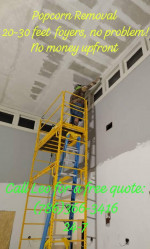 👉✔POPCORN CEILING REMOVAL✔ SMOOTH FINISH ✔PRIMED & PAINTED