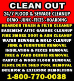 HOARDER +FILTH +FECES +FLOOD +MOLD CLEANUP__BASEMENT CLEAN OUT SERVICE