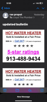 NEW HOT WATER HEATER INSTALL! Call 24/7 913-488-9434